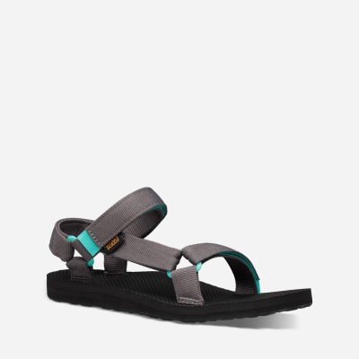 Teva Original Universal - Women's Teva Hiking Sandals - Dark Grey / Light Green | India (WVKF87250)